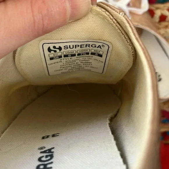 Superga rose gold metallic sneakers  mules - Picture 3 of 4